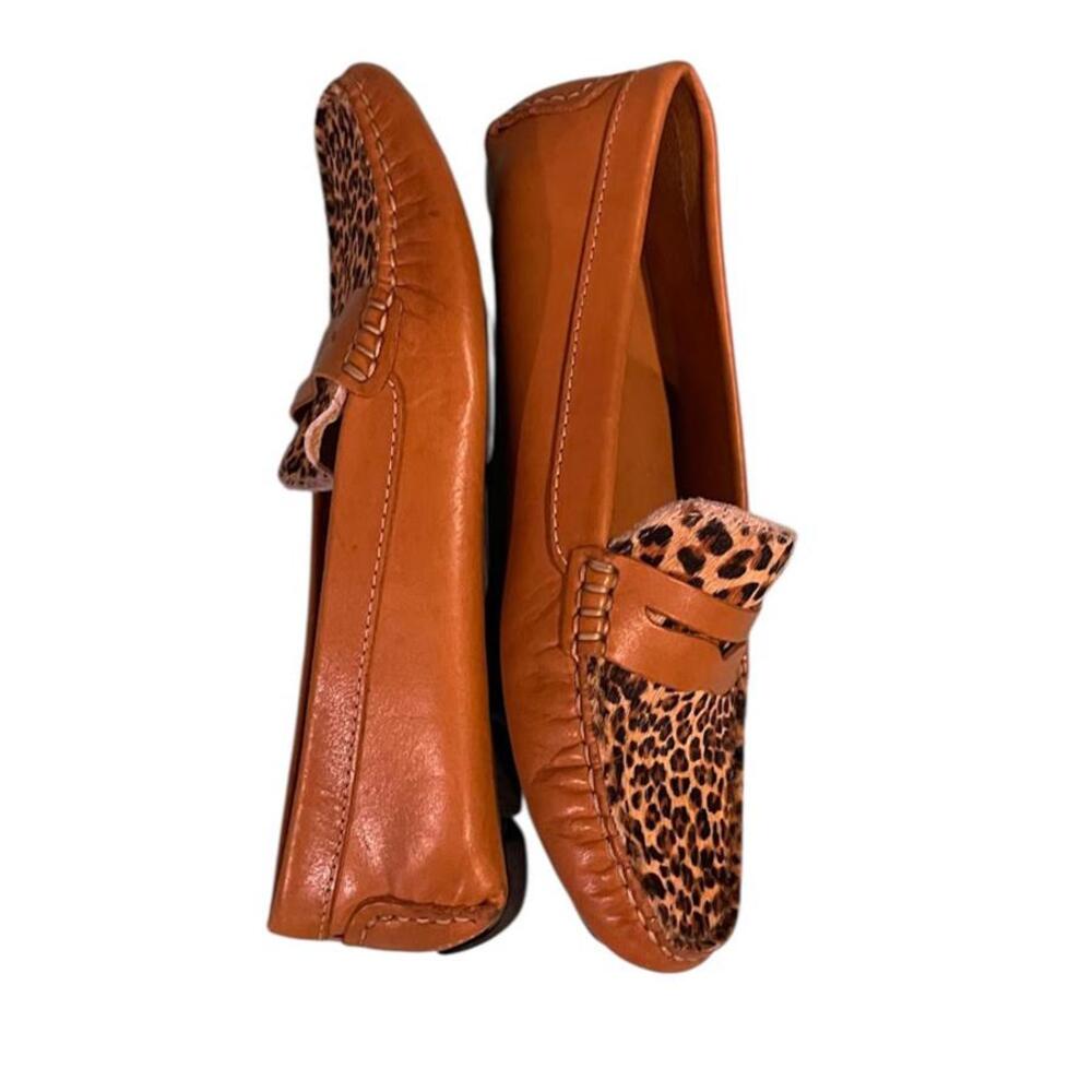 Massimo Matteo Penny Loafers Leather Cheetah Animal Print Women's Size 6.5 - Picture 5 of 12